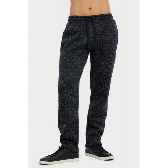 Knocker Men's Mid-Weight Open Bottom Fleece Lounge Sweatpants with Side Pockets
