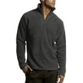 thumbnail image 1 of Knocker Men's & Plus Size Soft Fleece Quarter Zip Pullover Lightweight Sweater Jacket, 1 of 4