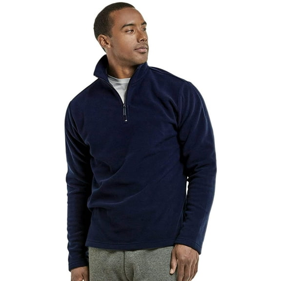 Knocker Men's & Plus Size Soft Fleece Quarter Zip Pullover Lightweight Sweater Jacket