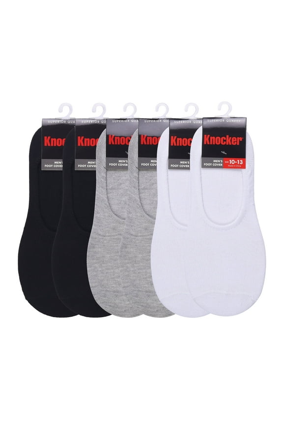 Men's Poly Low Cut Knitted Liners Ankle Socks Assorted Colors (6 Packs)