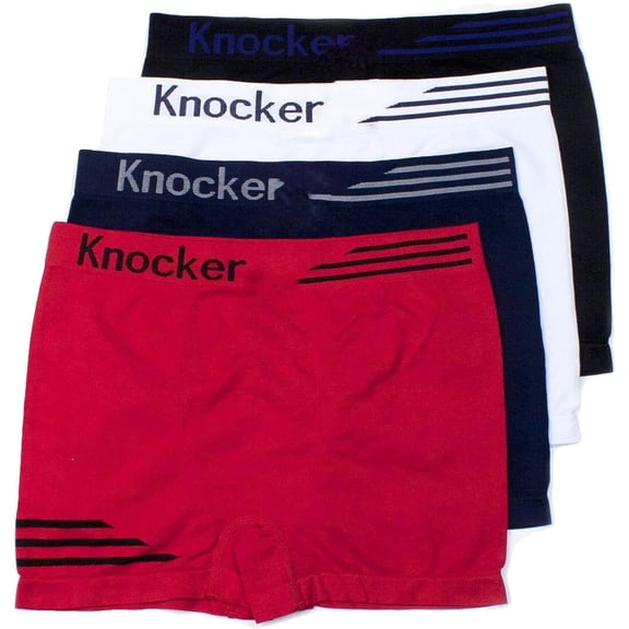 Knocker Men's Seamless Boxer Brief Stretchable Underwear 6-pcs Set, Assorted Colors MS007
