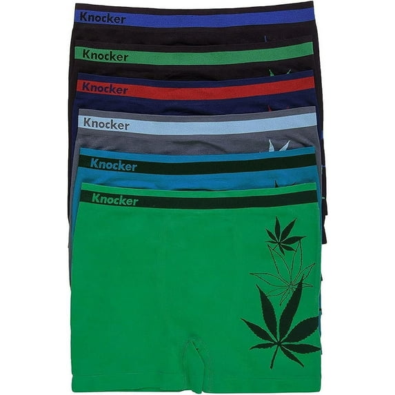 Knocker Men's Seamless Boxer Brief Stretchable Underwear 6-pcs Set, Assorted Colors MS056