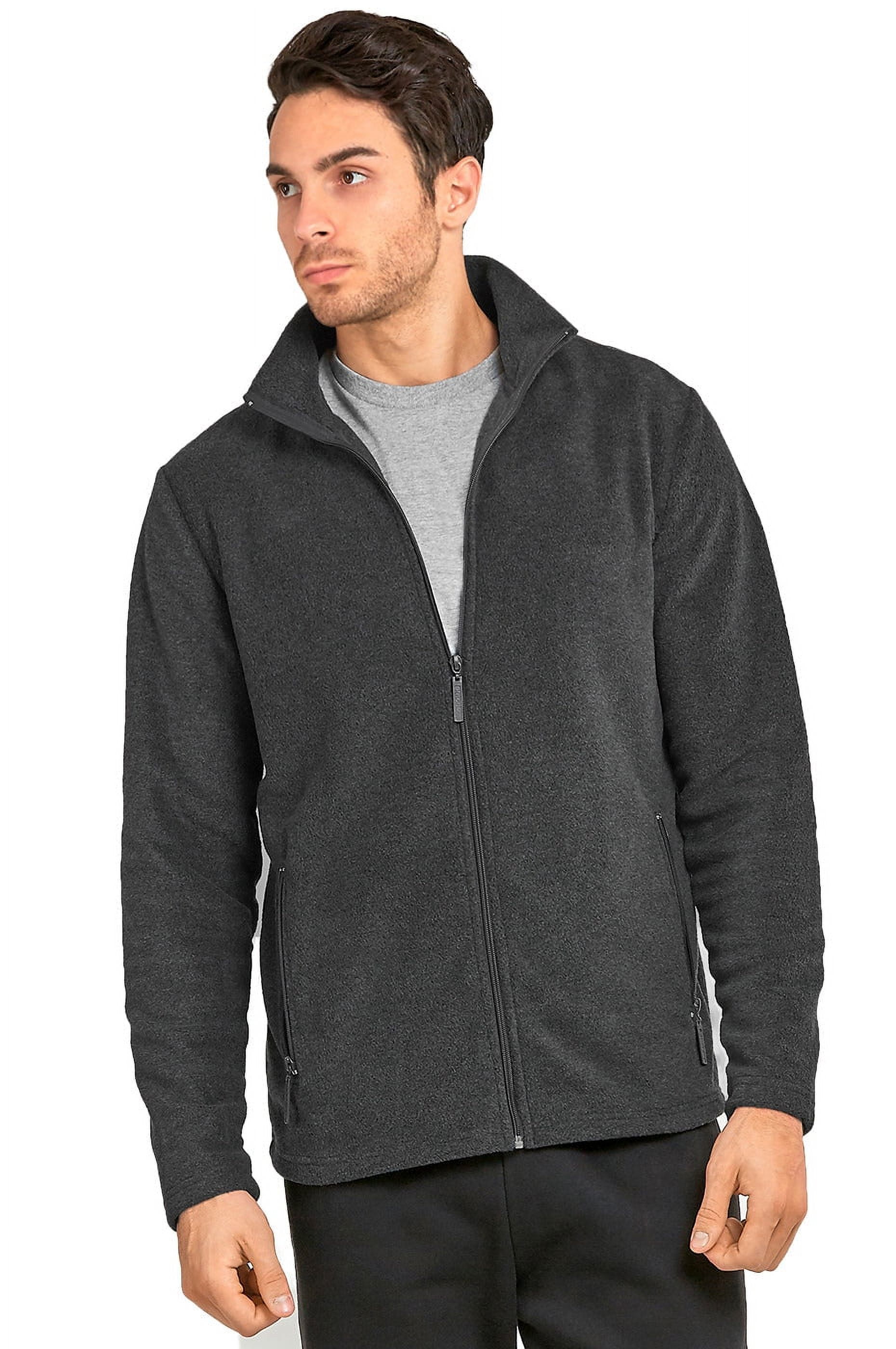 Knocker Men's Soft Fleece Full Zip Up Mid-Weight Winter Warm Sweater ...