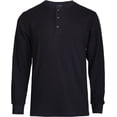 thumbnail image 1 of Knocker Men's Waffle-Knit Thermal Henley Shirt Black, 1 of 1
