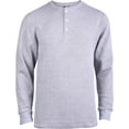 thumbnail image 1 of Knocker Men's Waffle-Knit Thermal Henley Shirt Heather Grey, 1 of 1