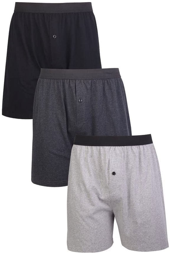 Mens Cotton Knit Boxers 3-Pack 2XL
