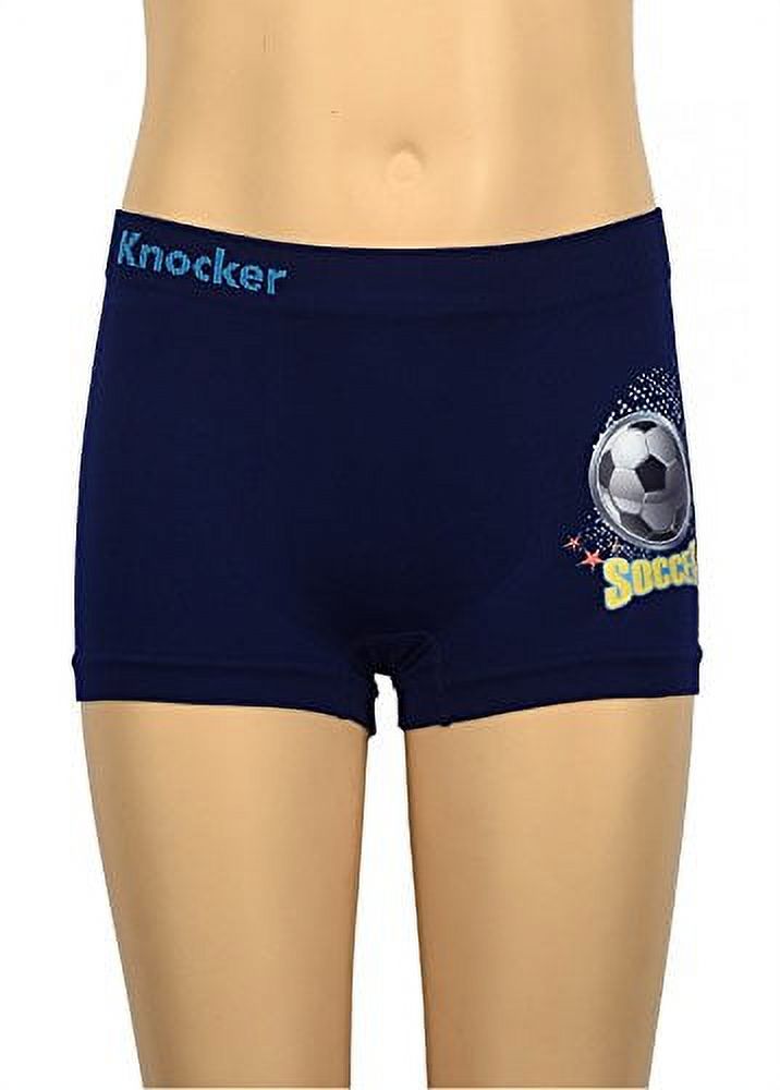 Knocker Youth Boys Sports Soccer Seamless Underwear - 6 Pair Multipack  (Medium, Star & Stripes) 