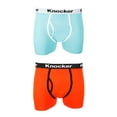 thumbnail image 1 of Knockers Men's 2 Pack Cotton Spandex Boxer Briefs Orange Aqua L, 1 of 4