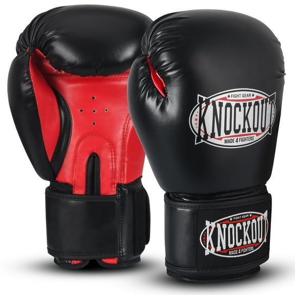 Knockout Boxing Gloves for Men Women, Muay Thai MMA Kickboxing Home Gym Training, Sparing Gloves Pair with Premium Ventilated Palm