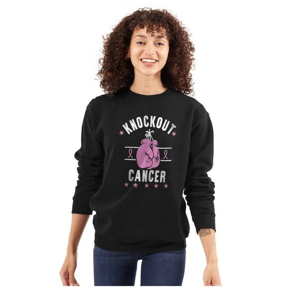 Knockout Breast Cancer Women Crewneck Sweatshirt Brisco Brands S