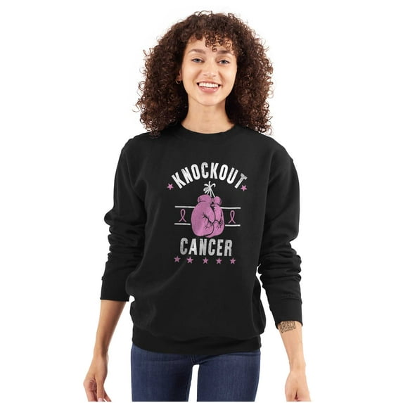 Knockout Breast Cancer Women Crewneck Sweatshirt Brisco Brands S