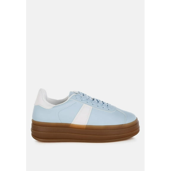 Knockout Faux Leather Lace-Up Sneakers