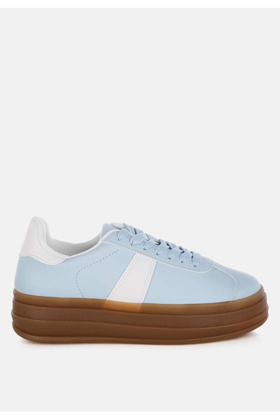 Knockout Faux Leather Lace-Up Sneakers