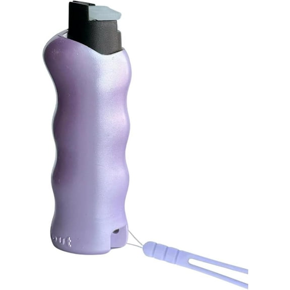 Knockout Pepper Spray - Lavender Haze Metallic Purple - Wavy Silicone Case Design - Portable Pepper Spray w/Invisible UV Dye - Stylish & Functional - Glow in The Dark Top - Includes Matching Lanyard