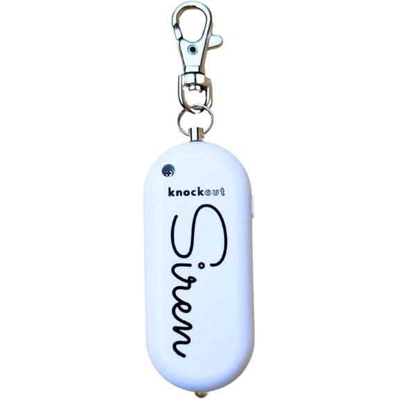 Knockout Siren - Marble - Personal Security Alarm Keychain - Rechargeable - Easy to Use - Super Loud - 130 DB - LED Flashlight - Emergency Safety Alarm for Adults- TSA Approved