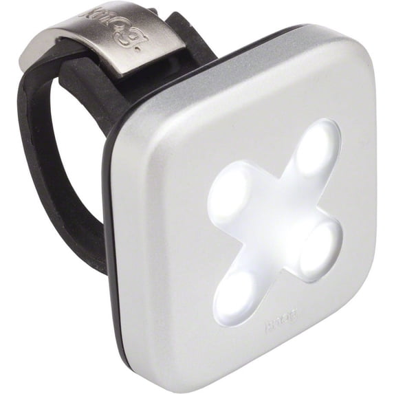Knog Blinder 4 Cross USB Rechargeable Headlight: White LED~ Silver Body