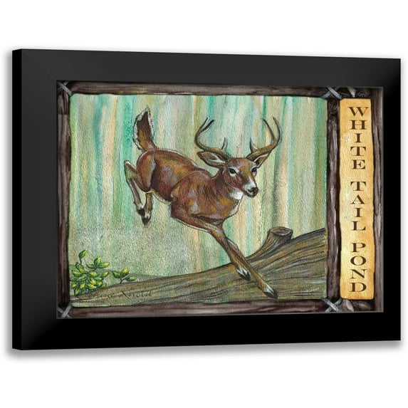 Knold, Donna 24x20 Black Modern Framed Museum Art Print Titled - Lodge Deer