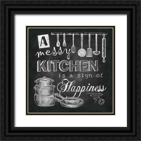 Knold, Donna 26x26 Black Ornate Wood Framed with Double Matting Museum Art Print Titled - Kitchen Chalk IV