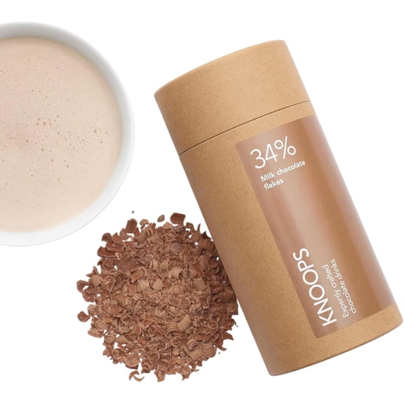 Knoops Hot Chocolate Flakes, 34% Milk Luxury Hot Drinking Chocolate, 250g