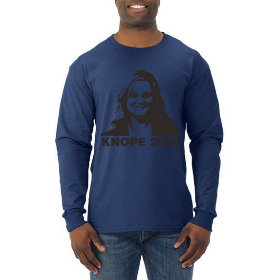 Knope 2020 Parks and Recreation Pop Male Long Sleeve Shirt, Navy, Small
