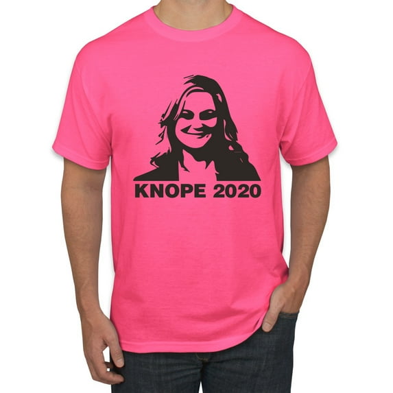 Knope 2020 Parks and Recreation Pop Men's Graphic T-Shirt, Neon Pink, Small