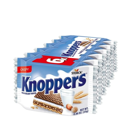Knoppers Milk Hazelnut Candy Bar, Share Size 6 Piece Count Pack, 5.28 oz (2 Pack)