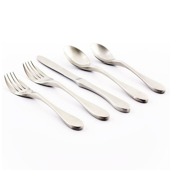 Knork 20 Pc Stainless Steel Dishwasher Safe Flatware Dining Serving Set, Silver