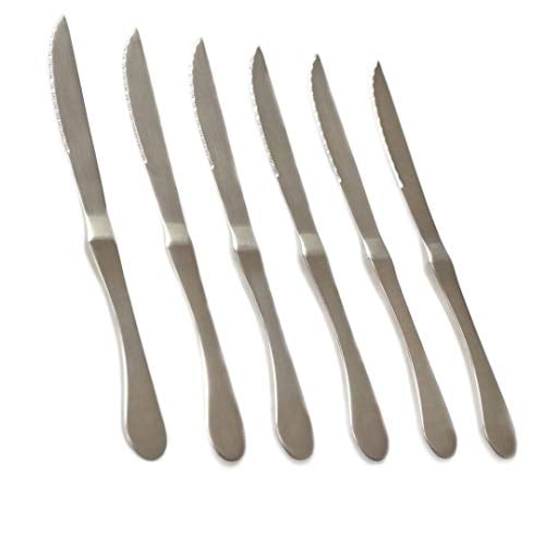 Knork Original 6-Piece Stainless Steel Serrated Dinner Knives, Matte - Silver