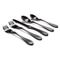 thumbnail image 1 of Knork Titanium Coated Steel 5 Pc Modern Flatware Silverware Cutlery Set, Black, 1 of 6