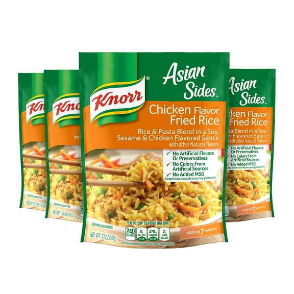 Knorr Asian Sides For a Tasty KKS1&nbsp;Rice Side Dish Chicken Fried Rice No Artificial Flavors 5.7 oz 4 Count