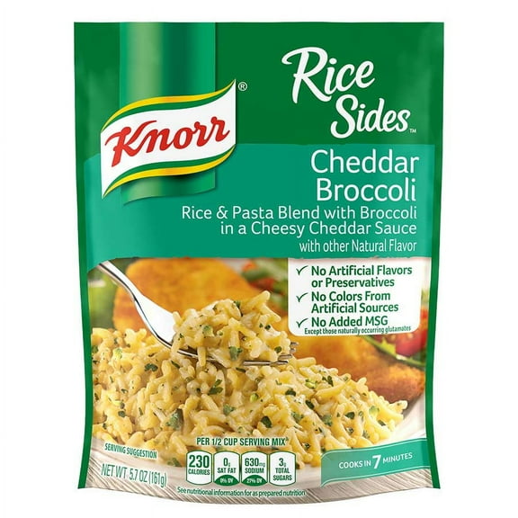 Knorr Cheddar Cheese Broccoli - Rice Side, 5.7 Ounce -- 12 per case.