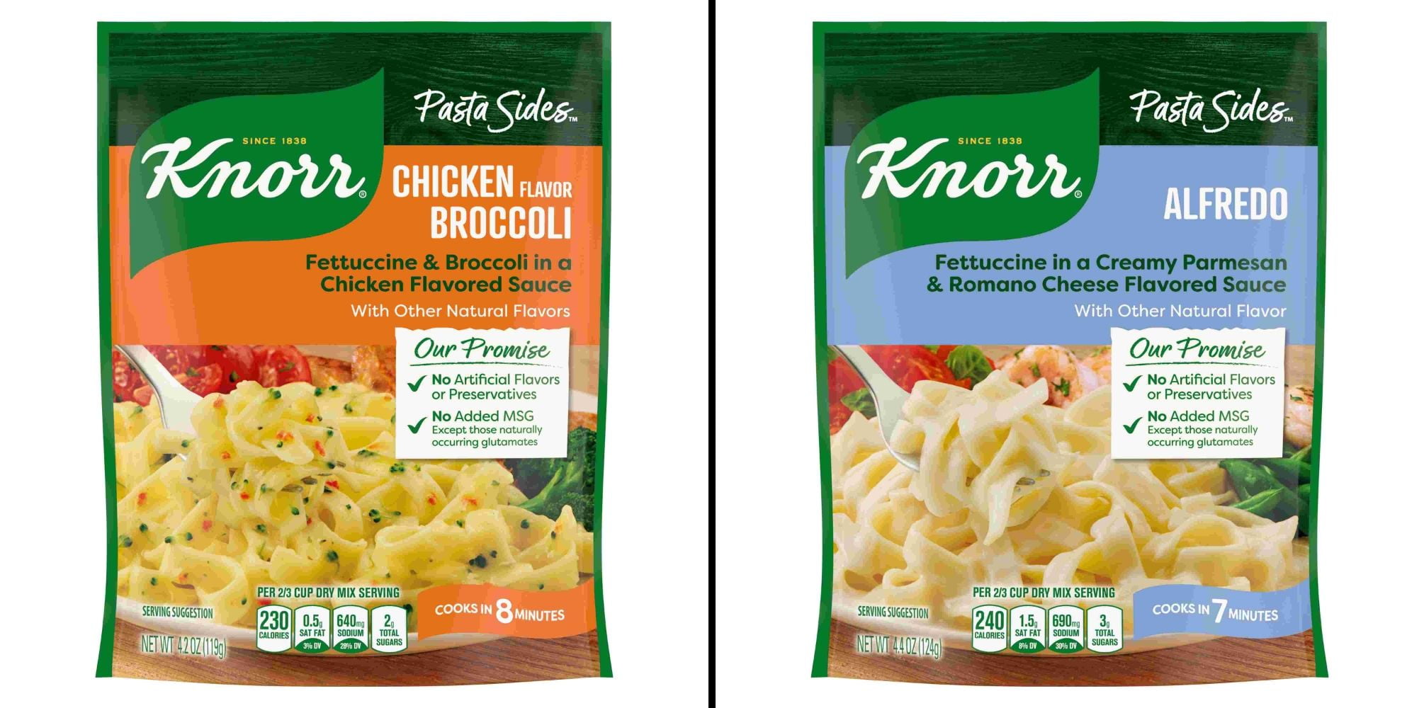Knorr Chicken Broccoli Pasta Sides 4.2 oz & Knorr Pasta Sides