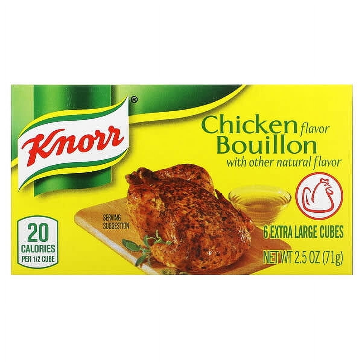 Knorr, Chicken Flavor Bouillon, 6 Extra Large Cubes, 2.5 oz - Walmart.com