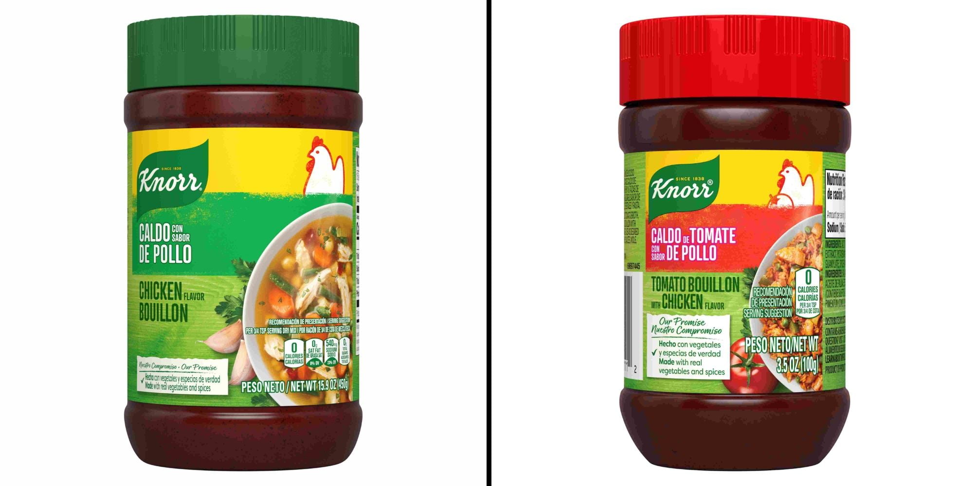 Knorr Chicken Granulated Bouillon 15.9 oz & Knorr Tomato Chicken Granulated Bouillon 3.5 oz