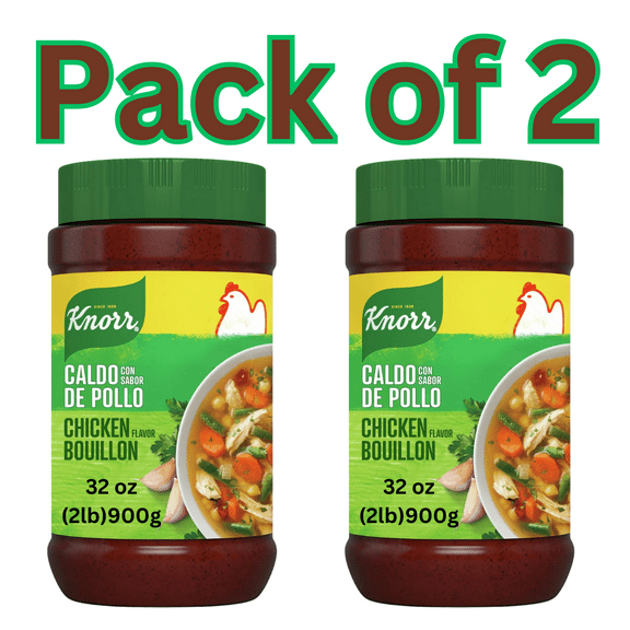 Knorr Granulated Chicken Flavor Bouillon For Sauces, Gravies And Soups Chicken Bouillon Fat And Cholesterol Free 2 Lb - Pack of 2
