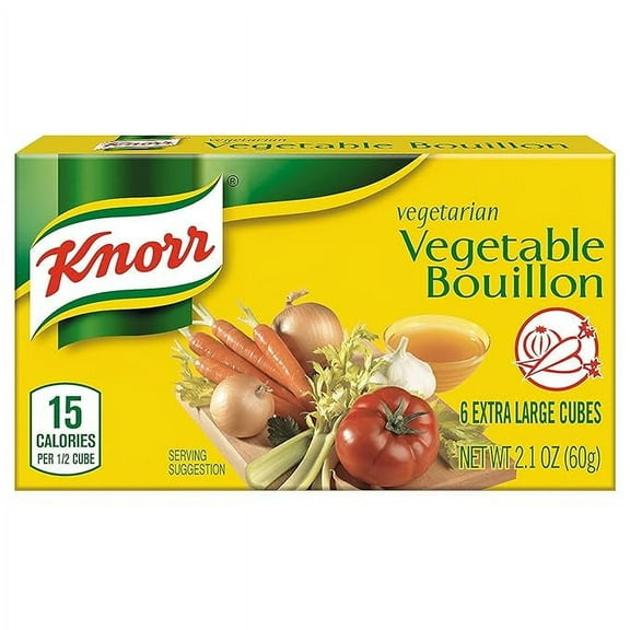 Knorr Cube Bouillon, Vegetable, 6 cubes, 2.1 oz (Pack of 2)