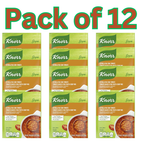 Knorr Estrellitas Tomato Based Star Pasta Soup Mix - Pack of 12 - Homemade Flavor - 3.5 oz Each