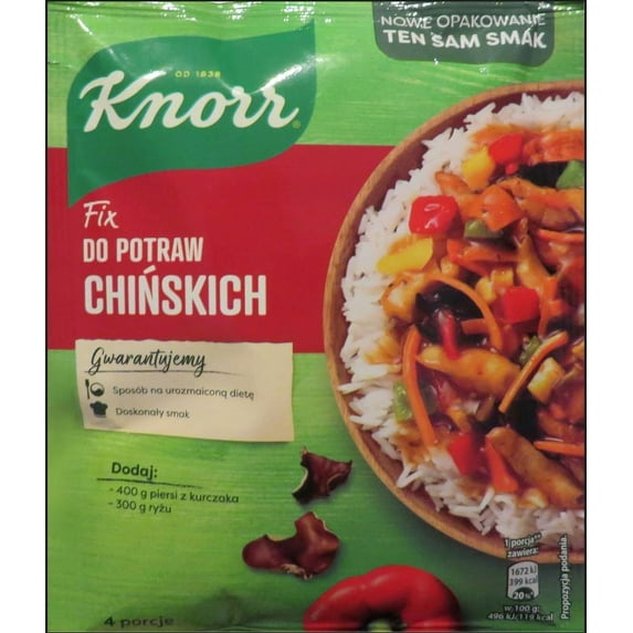 Knorr Fix Przyprawa Do Potraw Chinskich Asian Food Mixed Spice Seasoning 39gram Bag (3-Pack)