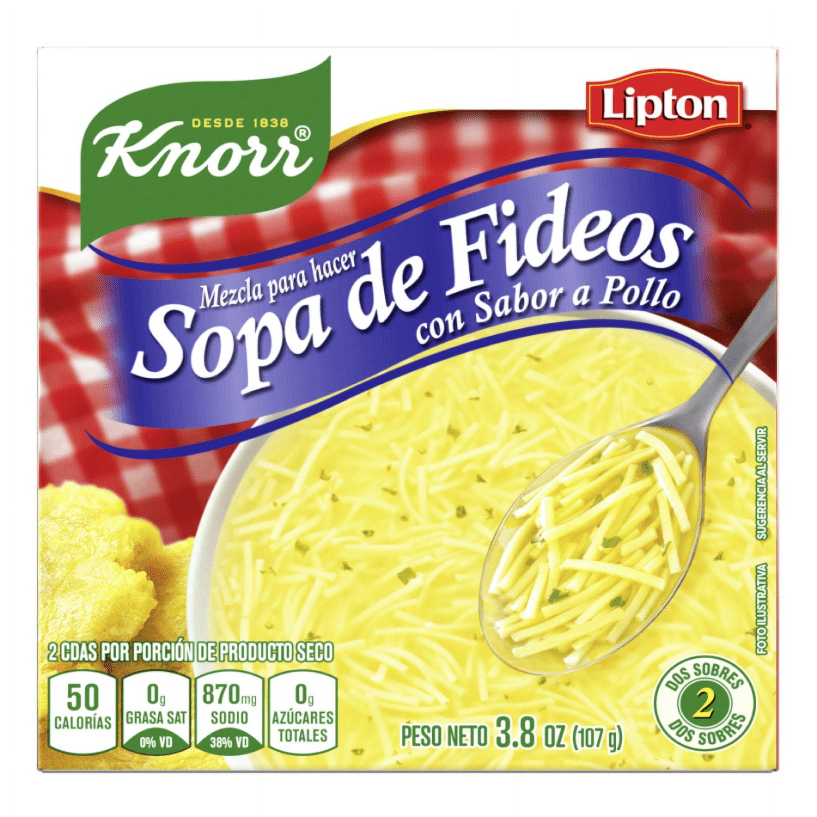 Knorr Lipton Noodle Soup Mix with Real Chicken Broth, 50 Calories, 2/3.8 oz