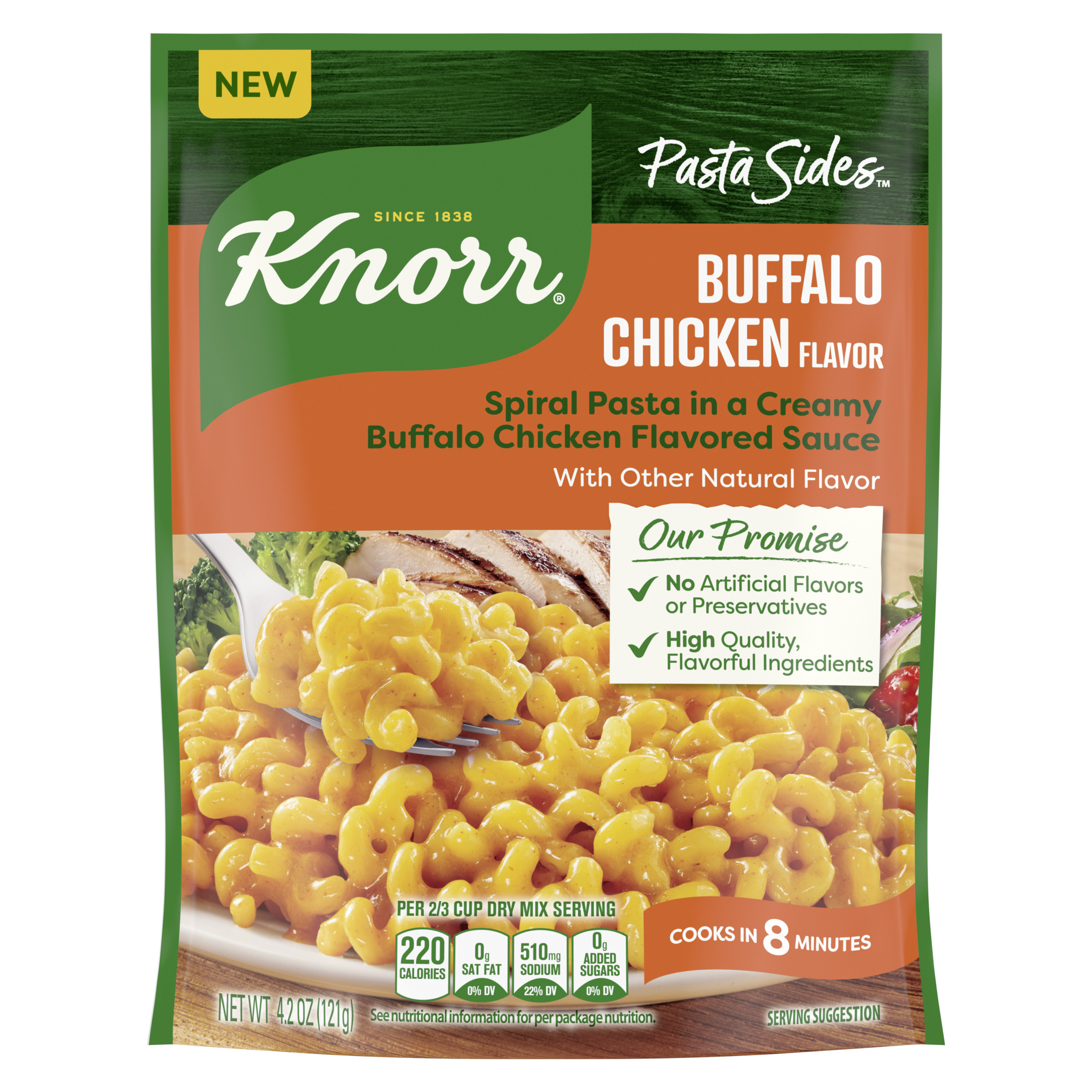 Knorr Pasta Sides Buffalo Chicken Flavor Spiral Pasta 4 2 Oz Pouch 