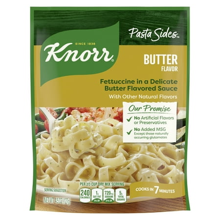 Knorr No Artificial Flavors Butter Pasta Sides, 7 Minute Cook Time, 4.5 oz