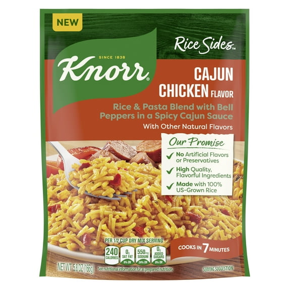Knorr No Artificial Flavors Cajun Chicken Flavor Rice Sides, 5.8 oz Regular Pouch