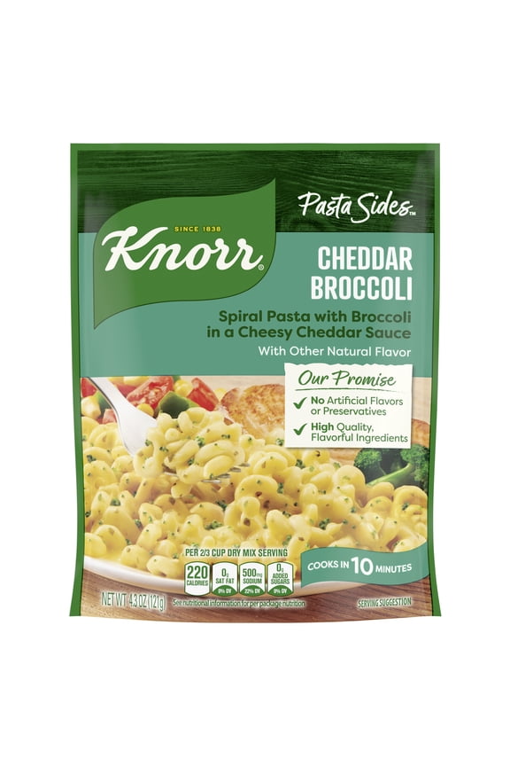 Pasta Sides Cheddar Broccoli Fusilli Made with No Artificial Flavors, 4.3 Oz Pouch