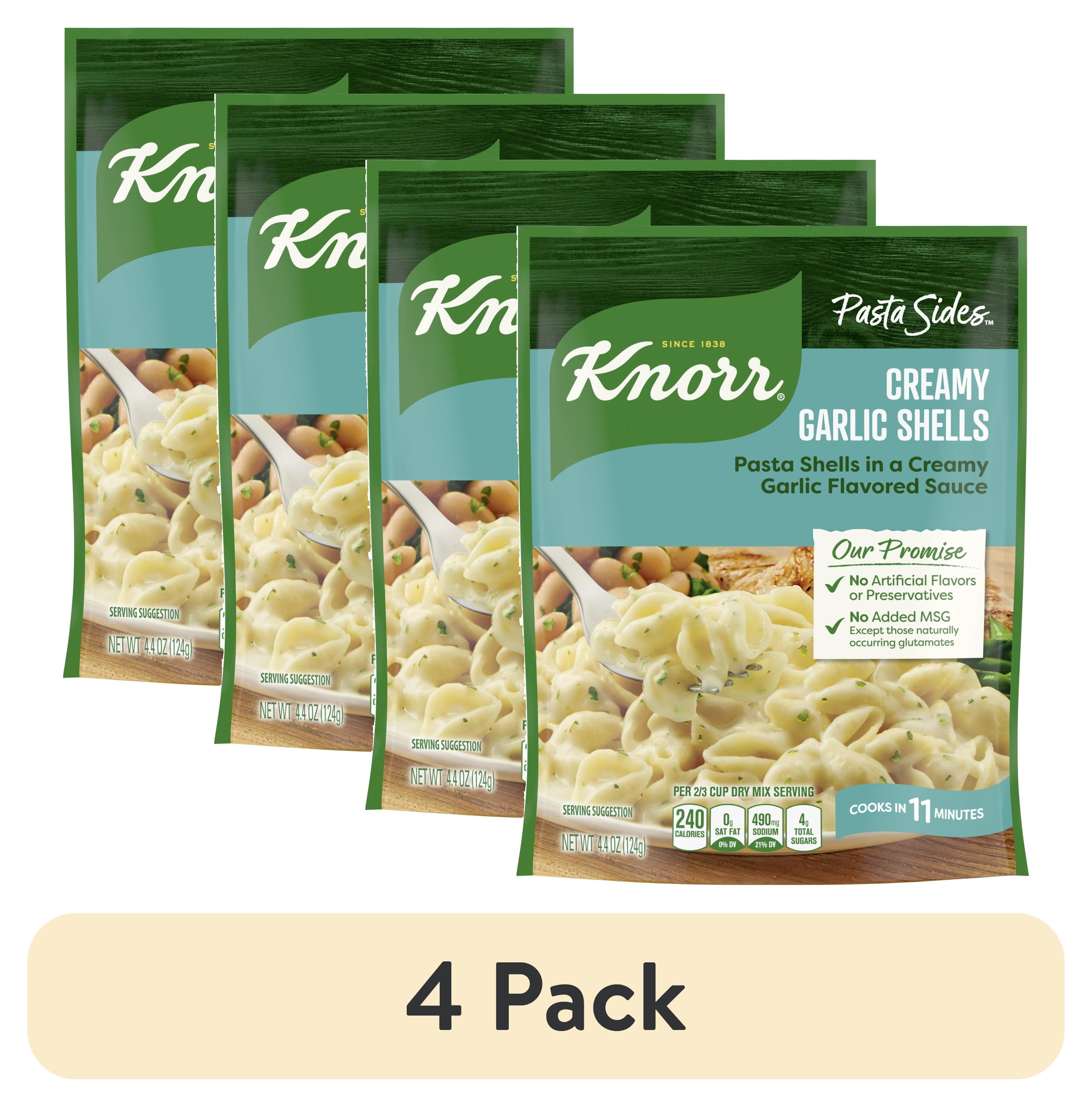 (4 pack) Knorr Pasta Sides Creamy Garlic Spiral Pasta 8 Minute Cook ...