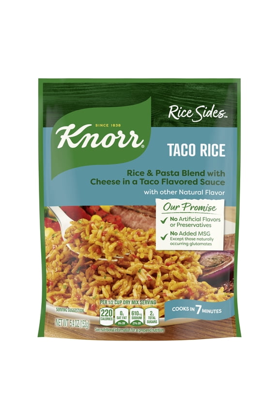 No Artificial Flavors Creamy Taco Rice Sides Cooks in 7 Minutes, 5.4 oz Regular Pouch