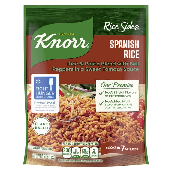 Knorr No Artificial Flavors Spanish Parboiled Rice Cooks in 7 Minutes, 5.6 oz (Pack of 4)