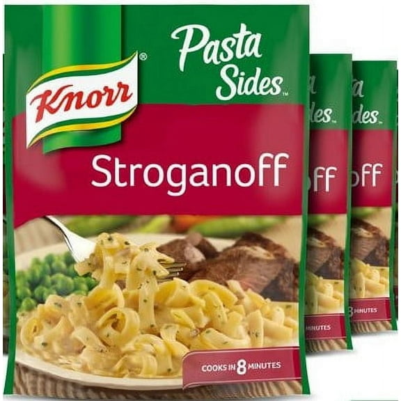 Knorr Pasta Side Dish, Stroganoff, Fettuccine in a Creamy Mushroom Flavored Sauce 4 oz Pack of 3