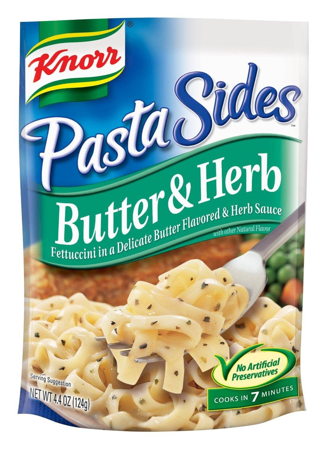 Knorr Pasta Sides Butter & Herb Fettuccini (Pack Of 2) 4.4 Oz Bags