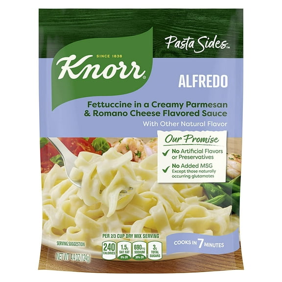 Knorr Pasta Sides For Delicious Quick Pasta Side Dishes Fettuccine Alfredo No Artificial Flavors, No Preservatives, No Added MSG 4.4 oz