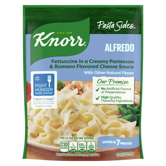 Knorr Pasta Sides No Artificial Flavors Fettuccine Alfredo Cooks in 7 Minutes, 4.4 oz